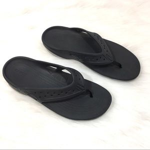 CROCS Flip Flop Sandals, Deep Blue and Gray, Sz 10